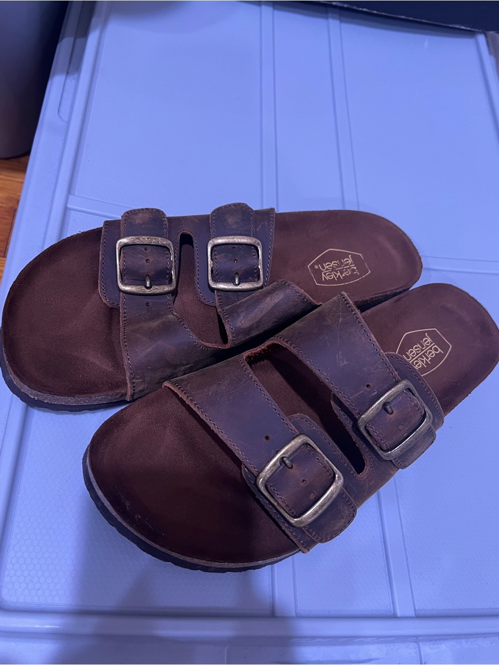 Women’s Double-Buckle Slide Sandals - Brown